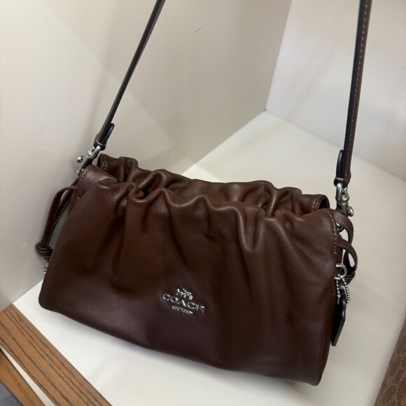 coach Faye Shoulder Bag With Ruching cv529 in maple - Picture 2 of 12